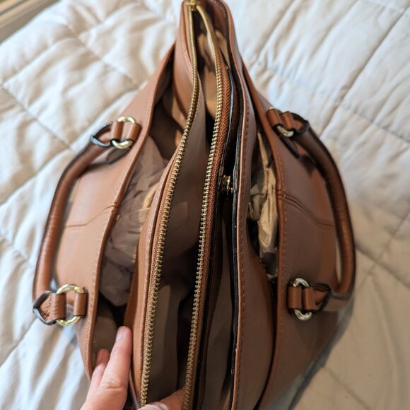 Like New Calvin Klein Leather Satchel - Picture 7 of 9